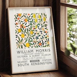 Lámina de William Morris, póster de frutas vintage, arte mural de cítricos, póster de William Morris, póster de arte de exposición, arte de calidad de museo - 1