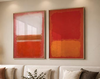 Mark Rothko Red Paintings, Set of 2 Prints, Color Field Abstract Wall Art, Minimalist Poster, Mid Century Contemporary Decor 3