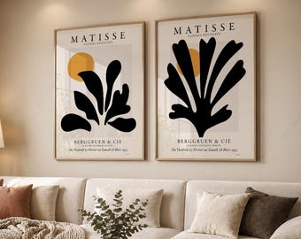 Matisse Print Set of 2, Abstract Botanical Wall Art, Mid Century Modern 5
