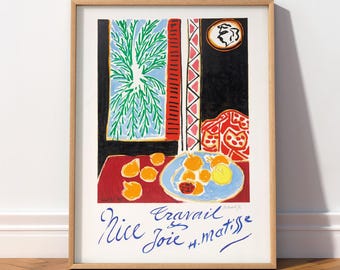 Henri Matisse Nice Exhibition Poster, Travel and Joy Art Print, Still Life Wall Art, Mediterranean Decor 47