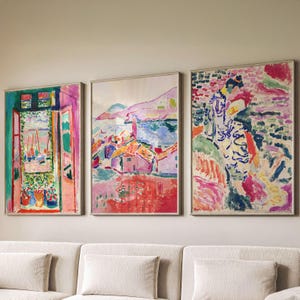 Ensemble de 3 Matisse, imprimés Matisse, mur de la galerie Matisse, Matisse Collioure, jardin Matisse, affiche Henri Matisse, décoration murale de chambre à coucher 1