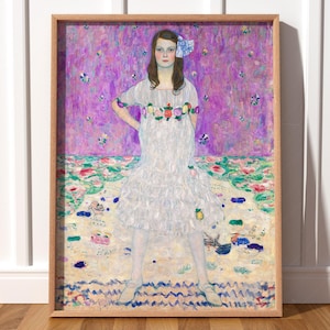 Gustav Klimt Poster Portrait of Mada Primavesi Anniversary Gift Museum quality prints Unique gift Daughter room art