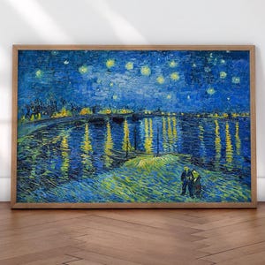 Van Gogh Print, Starry Night Over the Rhone, Famous artwork, Landscape Art, Impressionist, Wedding Gift, Living Room Decor, Vincent Van Gogh