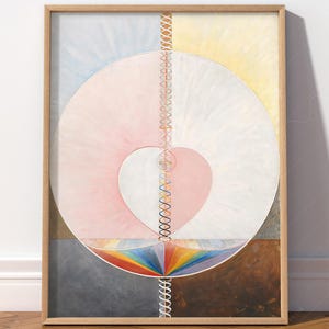 Hilma af Klint, Qué es un ser humano, Arte mural neutro, Impresión abstracta, Póster minimalista, Colores suaves, Regalo para ella, Decoración contemporánea