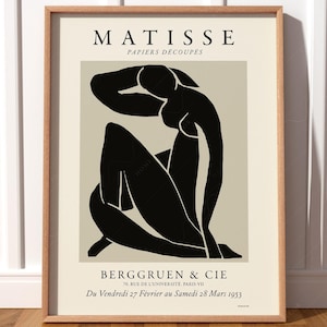 Matisse Print, Neutral Wall Art, Minimalist Decor, Body Line Art, Scandinavian, Matisse Black, Minimalist, Mid-century Modern 3-11