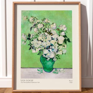 Vincent Van Gogh Pinturas famosas Flores de Van Gogh Arte mural para sala de estar Decoración de pared grande Arte de rosas Flores en jarrón Pósteres vintage 10b