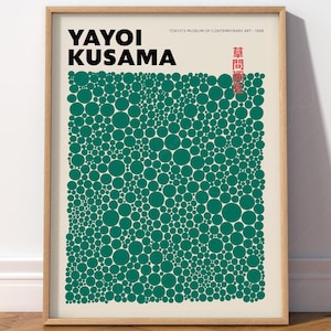 Yayoi Kusama Puntos verde oscuro, Arte japonés, Decoración de comedor, Arte mural moderno, Póster de exposición, Arte mural para sala de estar 28