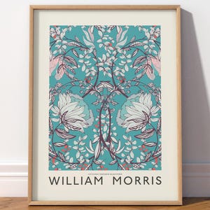 William Morris Willow Bough Bloemenprint blauwe bloemen illustratie slaapkamer muurkunst Uniek cadeau 36 B