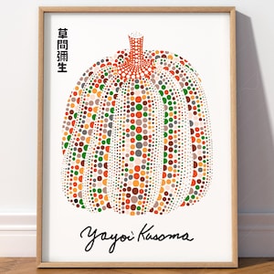 Yayoi Kusama Pumpkin art Wall art for Living room Modern print Gift Idea Contemporary Art Colorful wall decor 4B