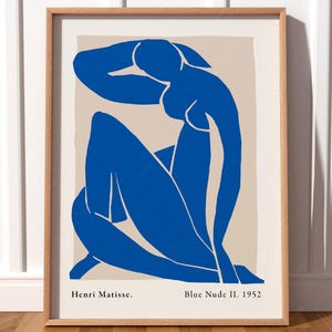 Matisse Blue Print, Blue Poster, Matisse Exhibition, Female Body Art, Line Wall Art, Minimalist Decor, Blue Wall Decor, Gift Idea
