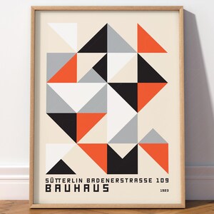 Bauhaus Poster, Mid Century Poster, Abstract Wall Decor, Geometric Print, Living Room Wall Art, Museum Poster, Office Decor, Bauhaus Print