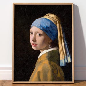 Girl With A Pearl Earring, Johannes Vermeer, Famous Painting, Classic Portrait Painting, Museum Quality Print, 1665