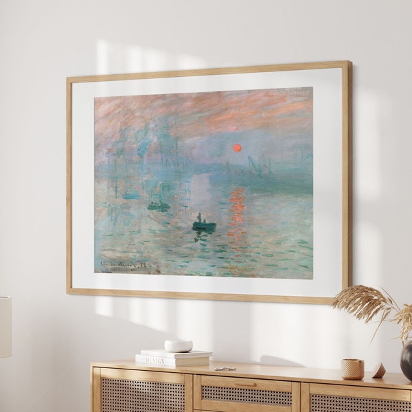 Claude Monet, Impression Sunrise, Landscape Wall Art, Famous Artwork, Wedding Gift, Nature Oil Painting, Harbor View, Living Wall Decor 17