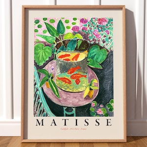 Henri Matisse Print, Mid Century Modern, Matisse Exhibition, Matisse Goldfish, Floral Art Print, Matisse Fishbowl, Nature Wall Art 19