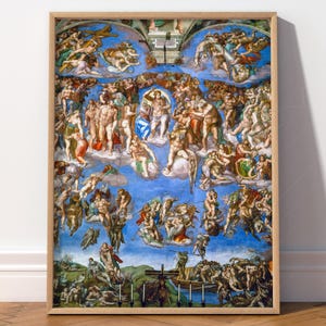 Michelangelo Buonarroti, The Last Judgment, Famous painting, Creation of Adam, Sistine Chapel Vatican, Wedding Gift, Religious Spiritual Art