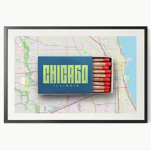 Carte de la ville de Chicago, impression Art mural cool, lac Michigan, Lincoln Park, Logan Square, Wicker Park, West Loop, River North, cadeau de voyage