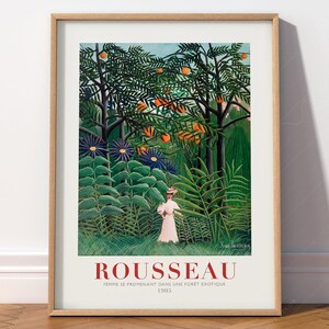 Henri Rousseau Tropical Jungle Print, Exotic Forest Wall Art, Green Botanical Poster, Woman in Nature Artwork, Unique Wedding Gift