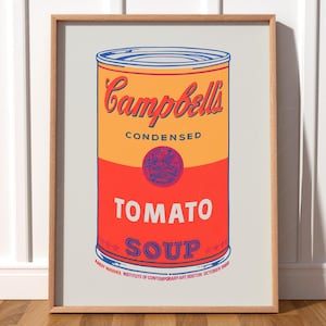 Andy Warhol, Campbell&#39;s Soup, Tomato Cans, Pop Art, Retro Poster, Orange Print, American Artist, Wedding Gift, Famous Painting, Exhibition