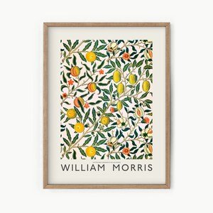 William Morris Print, Floral Wall Art, Flower Print, Citrus Wall Art, Morris Exhibition Poster, Modern Living Decor, Vintage Fruit Art 15