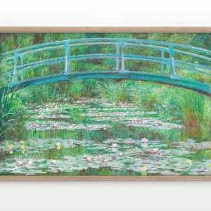 Claude Monet, Bridge over a Pond of Water Lilies, The Japanese Footbridge, Landscape Art, Famous Artwork, Wedding Gift, Vintage Nature 2