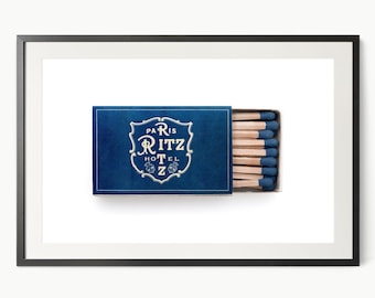 Paris Ritz Hotel Matchbox Kunstdruck, Vintage Reiseplakat 86