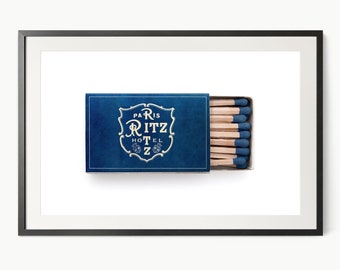 Paris Ritz Hotel Matchbox Art Print, Vintage Travel Poster 86