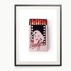 Cool wall decor Club Marilyn Paris nightclub Vintage matchbox Retro wall art Marilyn Monroe Above bar cart print Night life art