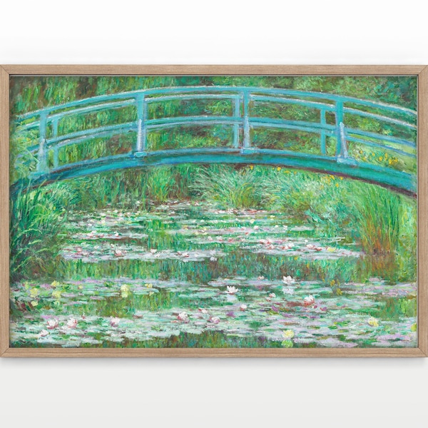 Claude Monet, Bridge over a Pond of Water Lilies, The Japanese Footbridge, Landscape Art, Famous Artwork, Wedding Gift, Vintage Nature 2