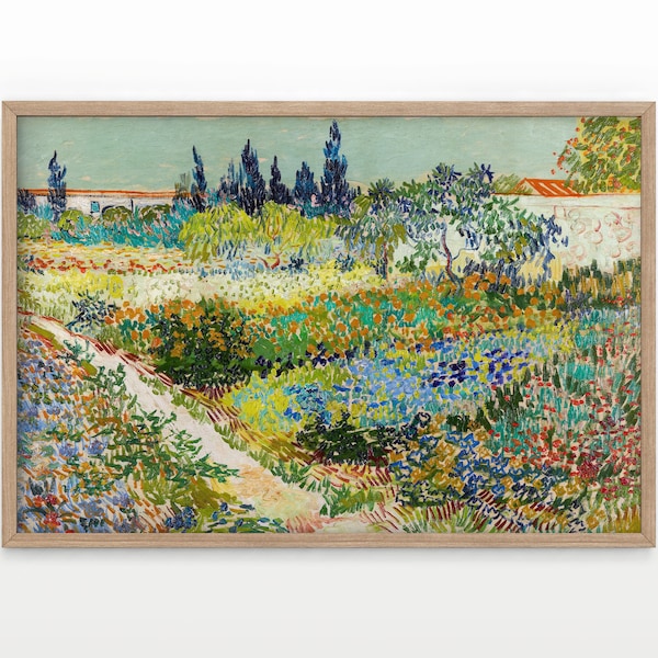 Vincent Van Gogh Print, Garden in Arles, Vintage Nature Landscape, Famous artwork, Oil Painting, Garden Art, Wedding Gift, Living Room 33