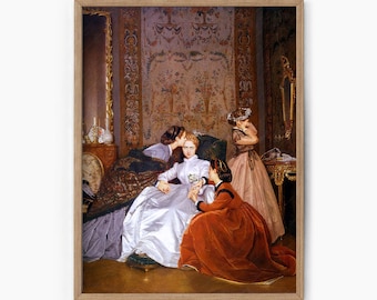 La fiancée hésitante, Auguste Toulmouche, art mural histoire d'amour, cadeau pour un ami, art mural pour salon, époque victorienne