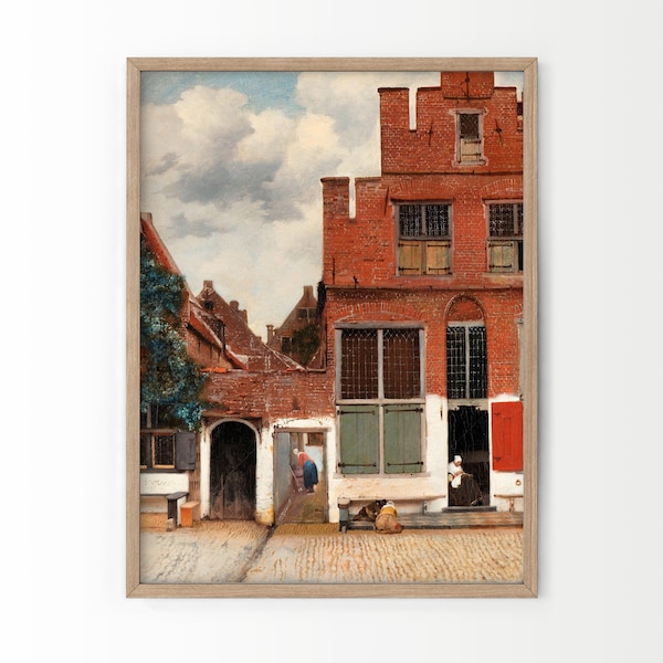 Johannes Vermeer, The Little Street, Vermeer Print, Vermeer Poster, Classic Paintings, Museum Quality Print