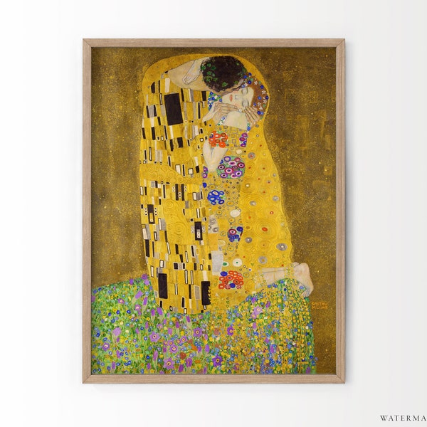 Der Kuss Poster, Gustav Klimt Druck, Geschenk für sie, Gustav Klimt Malerei, Feine Kunst, Klimt Reproduktion, Klimt Der Kuss, Berühmte Gemälde