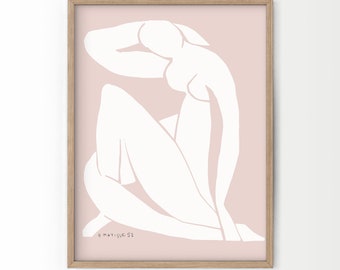 Matisse Wall Art Print, Henri Matisse Poster, Matisse Cutout, Female Line Art, Woman Abstract, Neutral Wall Art 03-08