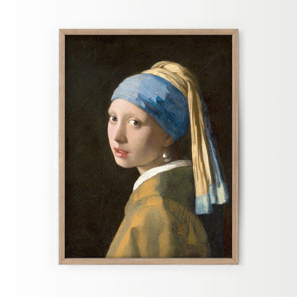 Girl With A Pearl Earring, Johannes Vermeer, Famous Painting, Classic Portrait Painting, Museum Quality Print, 1665