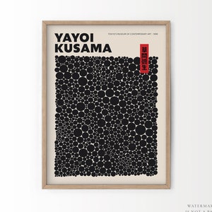 Yayoi Kusama Print, Black Dots, Japanese Art, Modern Poster, Minimalist Art, Abstract Print, Contemporary Art, Gift Idea, Office Decor 39-13