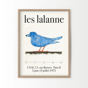 Les Lalanne, Exhibition Poster, Blue Bird Print, Vintage Poster, Room Decor, Gift Idea, Blue Bird Poster