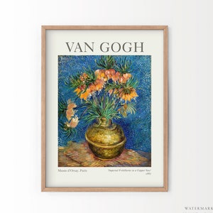 Van Gogh Print, Van Gogh Flowers, Women Bedroom Decor, Wedding Gift, Sunflower Poster, Exhibition, Crown Imperial Fritillaries in vase 31