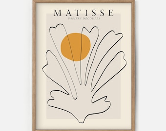 Matisse Poster Matisse Cut Out One Line Art Abstract Art Henri Matisse Print Matisse Wall Art Matisse Exhibition Poster