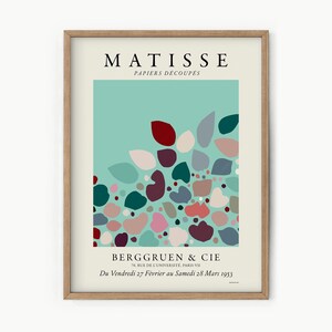 Henri Matisse, Abstract Art, Turquoise Print, Boho Art, Matisse La Gerbe, Boho Art, Poster Exhibition, Matisse Cutouts, Minimalist Decor