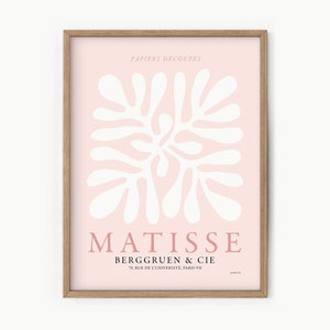 Henri Matisse Pink, Henri Matisse Cutout, Light Pink Poster, Neutral Decor, Abstract Art, Boho Art, Mid Century Modern 06-05