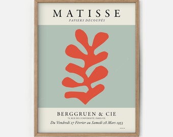 Matisse Leaf Poster, Henri Matisse Print, Neutral Wall Art, Matisse Exhibition Art, Matisse Leaf, Matisse Coral, Matisse Cutouts 01-02