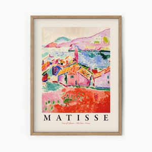 Henri Matisse View of Collioure, Exhibition Poster, Mediterranean coast, Beach landscape, Bedroom wall art, Modern living room, Summer art