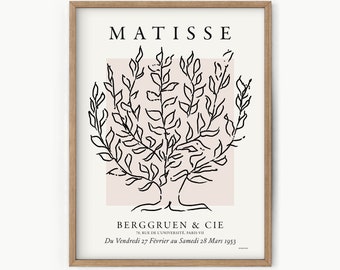 Neutral Wall Decor, Matisse Tree, Line Art, Minimal Wall Decor, Leaf Poster, Gallery Wall, Matisse Print, Gallery Wall, Minimalist 30-2B