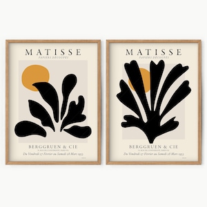 Matisse Print Set: Coral & Leaves Neutral Gallery Wall Art 2