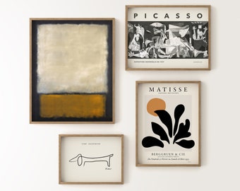 Picasso, Matisse, Rothko Gallery Wall Art Print Set of 4