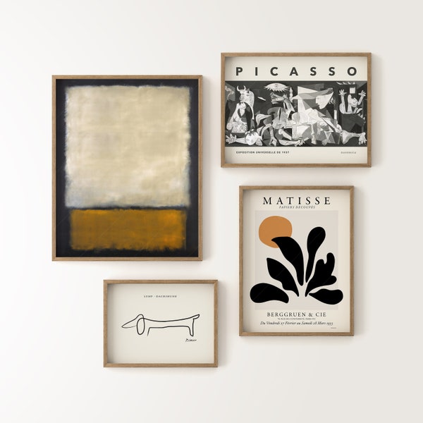 Picasso, Matisse, Rothko Gallery Wall Art Print Set of 4