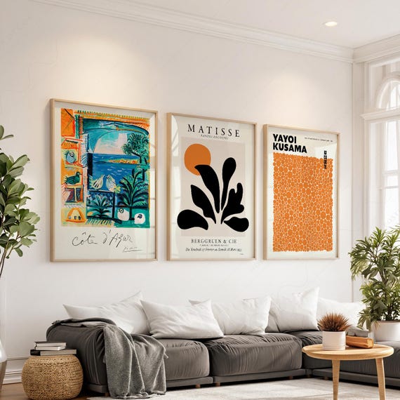 Mid Century Modern Gallery Wall Art, Matisse, Picasso, Kusama