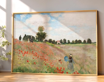 Poppy Field in a Hollow Near Giverny Monet Gallery Wall Art Print