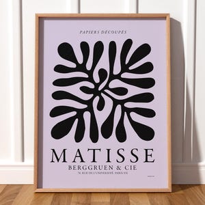 Henri Matisse print modern abstract decor paarse kleur tentoonstelling poster Matisse knipsel stijl gewaagde kustkunst decor strandhuis 15