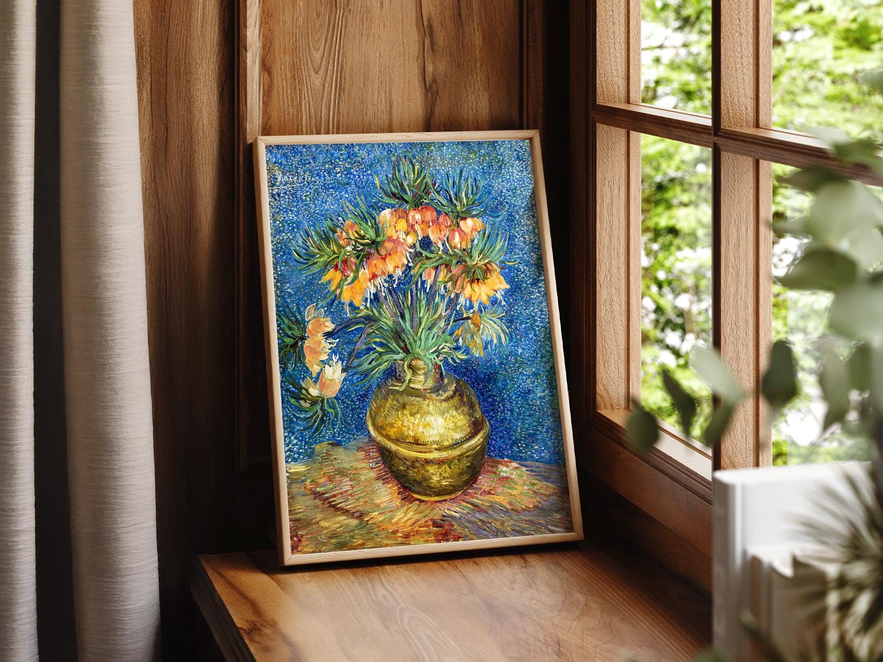 Van Gogh Flowers Print, Imperial Fritillaries in Copper Vase, Fine